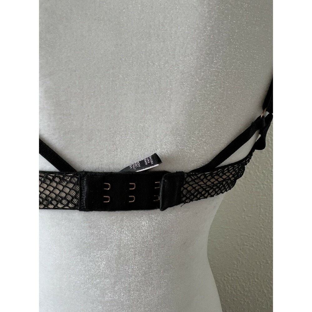 Victoria's Secret 'Very Sexy' Unlined Demi Bra Black Nude Lace Sz 34B - Picture 5 of 5